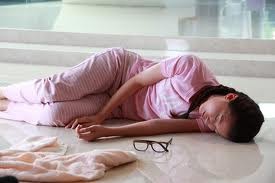 Passed out college girl